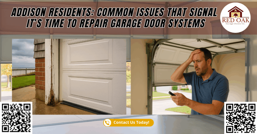 Addison Residents: Common Issues That Signal It Is Time to Repair Garage Door Systems - Red Oak Garage Doors Co.
